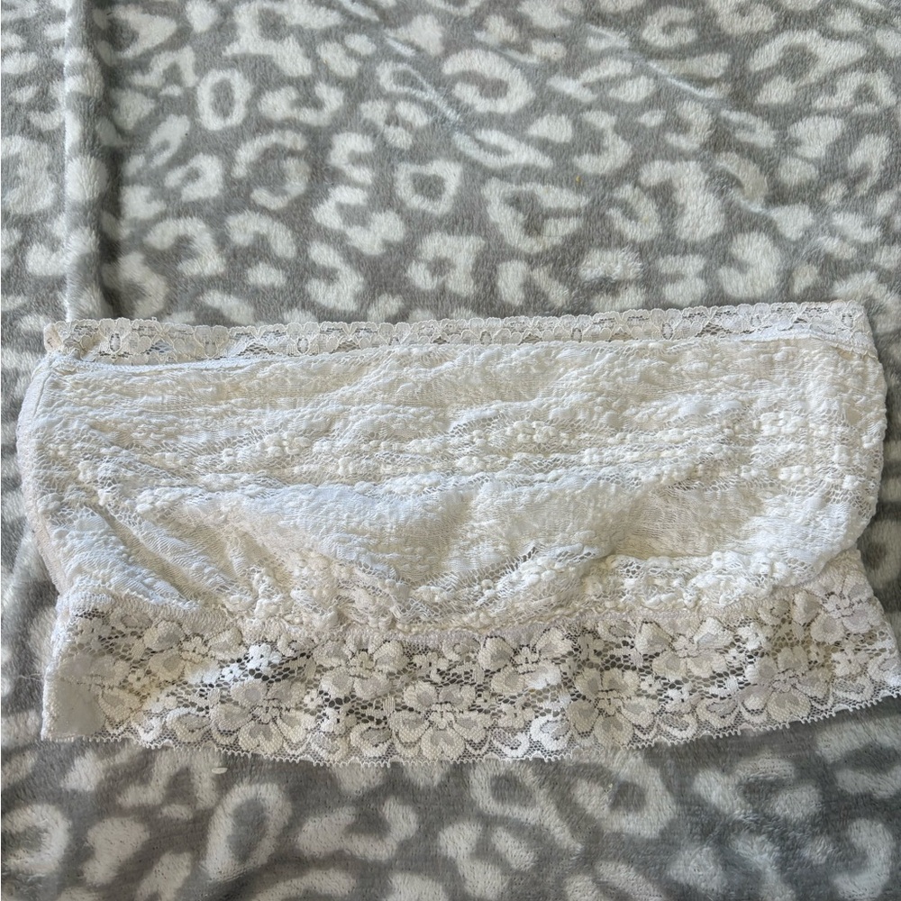 Free People Lace Bandeau Top in Ivory